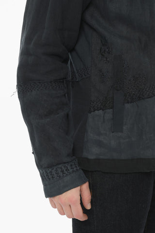 Giacca JONO in Lino con Ricami e Coulisse