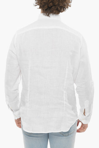 Camicia Bond Lino Ricamo M/ L Tinto Capo