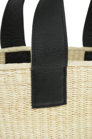 Borsa Tote TOAQUILLA in Paglia con Manici in Ecopelle