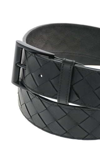 Metal Buckle Woven Leather Belt