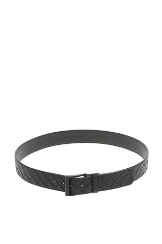 Metal Buckle Woven Leather Belt
