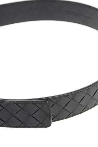 Metal Buckle Woven Leather Belt