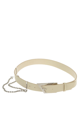 Iconic Buckle Leather Belt with Chain