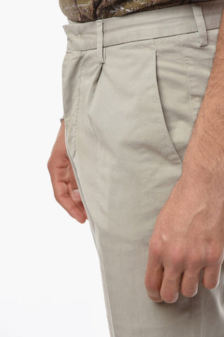ZZEGNA Cotton-twill Single-pleated Chino Pants