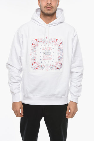 Jersey Cotton Hoodie Sweatshirt with Bandana-pattern Print