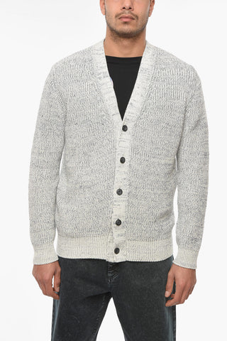 Contrasting Button Knitted Cardigan
