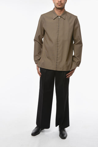 Overshirt in Pied-de-poule con Chiusura a Zip