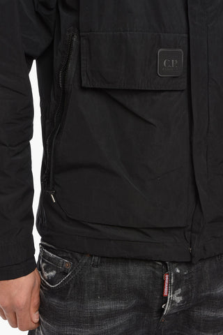 Hooded Windbreaker with Logo Patch