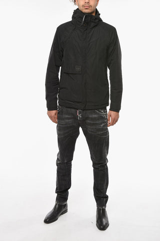 Hooded Windbreaker with Logo Patch