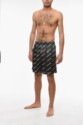 Shorts Con Coulisse E Stampa Logo Allover
