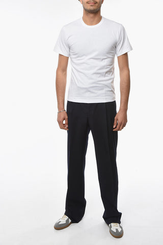 HOMME PLUS Cotton T-shirt with Back Multicolor Print