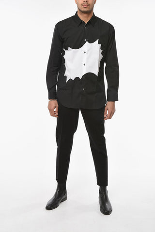 SHIRT Camicia KAWS in Popeline di Cotone con Dettaglio Vignetta