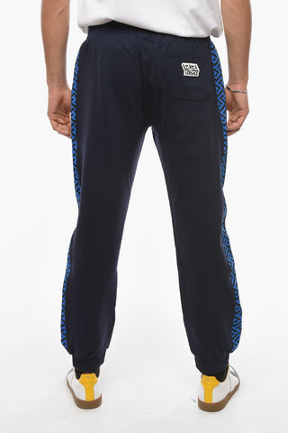 Joggers con Elastico in Vita e Logo Jacquard lungo la Gamba