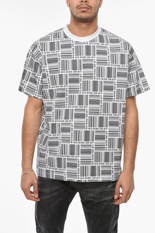 Crewneck T-shirt with BARCODE Print