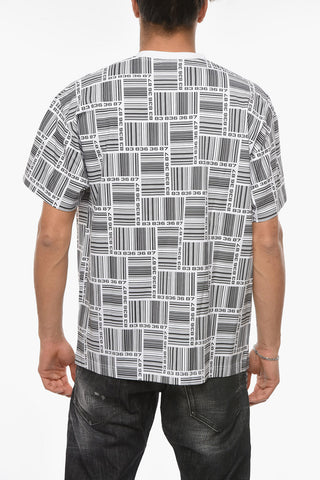 Crewneck T-shirt with BARCODE Print
