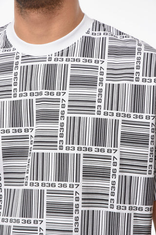 Crewneck T-shirt with BARCODE Print