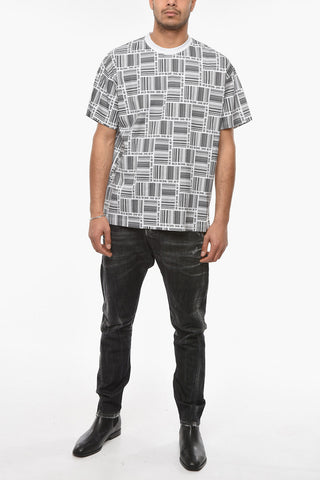 Crewneck T-shirt with BARCODE Print