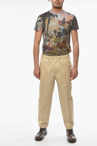 Cotton-twill NAILO Chino Pants with Elastic Waist-band