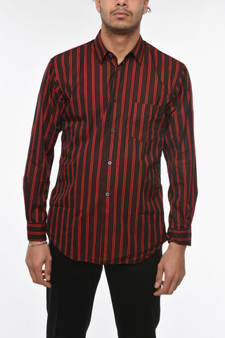 SHIRT Camicia in Popeline di Cotone a Righe Unbalanced