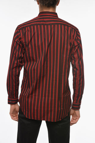 SHIRT Camicia in Popeline di Cotone a Righe Unbalanced