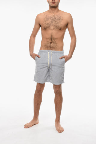 Costume Boxer Con Fantasia A Righe E Coulisse