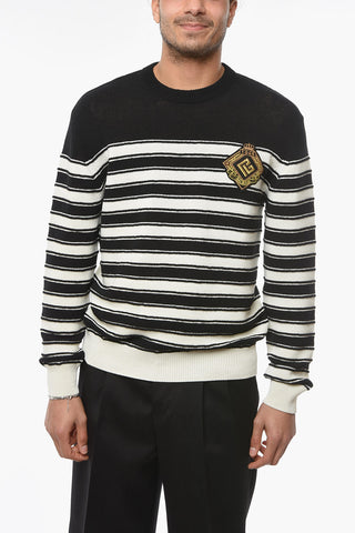 Maglia in Misto Lana Vergine con toppa Logo