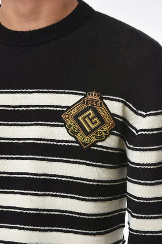 Maglia in Misto Lana Vergine con toppa Logo