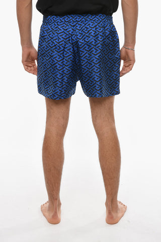 Elastic Waist Allover Print Silk Pajama Shorts