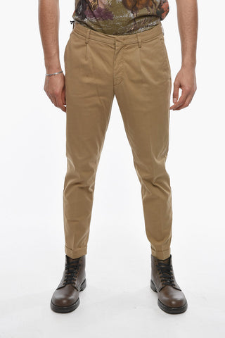 ZZEGNA Cotton-twill Single-pleated Chino Pants