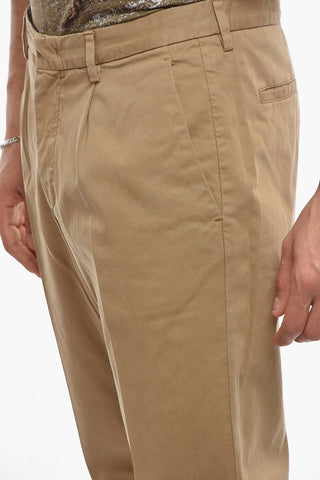ZZEGNA Cotton-twill Single-pleated Chino Pants