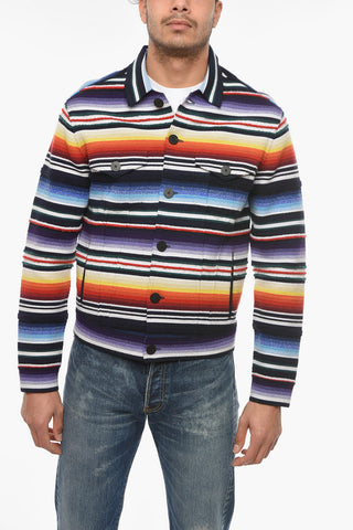 Cashmere-blend SARAPE Jacket with Jacquard-striped Motif