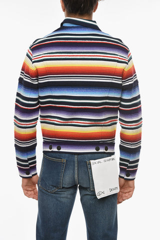 Cashmere-blend SARAPE Jacket with Jacquard-striped Motif