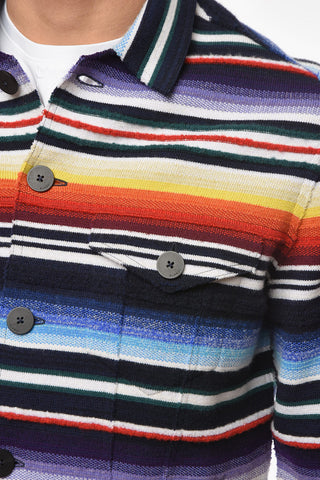 Cashmere-blend SARAPE Jacket with Jacquard-striped Motif