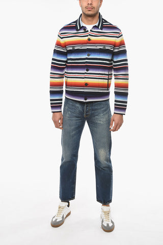 Cashmere-blend SARAPE Jacket with Jacquard-striped Motif