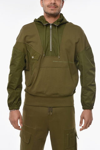 Double-Layered Half Zip HYBRID Baggy Fit Hoodie
