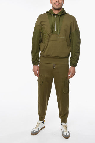 Double-Layered Half Zip HYBRID Baggy Fit Hoodie