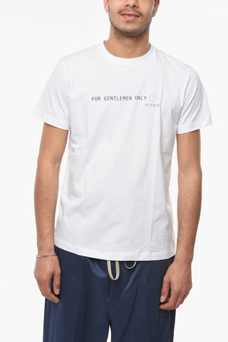 Crew-neck T-shirt with Contrasting Lettering and Logo