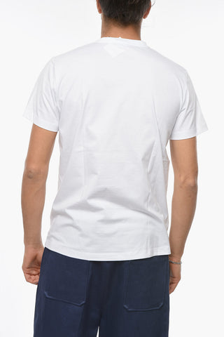 Crew-neck T-shirt with Contrasting Lettering and Logo