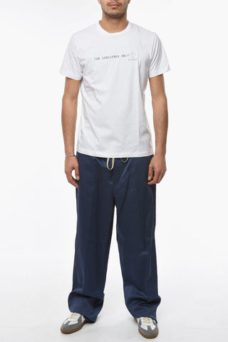 Crew-neck T-shirt with Contrasting Lettering and Logo