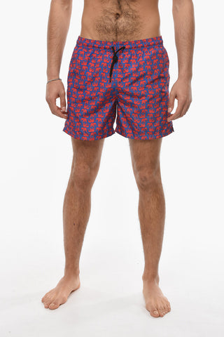 Printed STROMBOLI Swim Shorts With Drawstrings