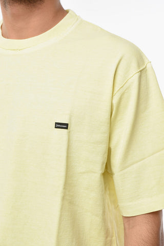 T-shirt Girocollo con Inserti Decorativi e Mini Logo Patch a Contrasto