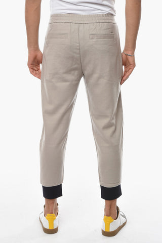 EMPORIO Wool and Cashmere Joggers with Drawstring and Applicated Logo