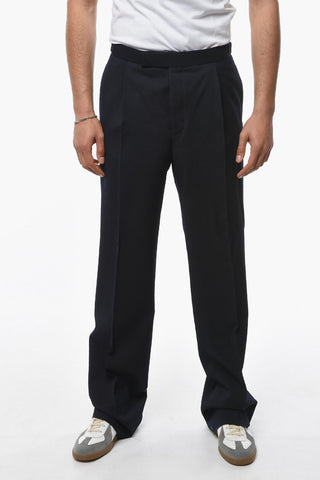 Pantaloni in Pique di Lana a Una Pince con Fit 5