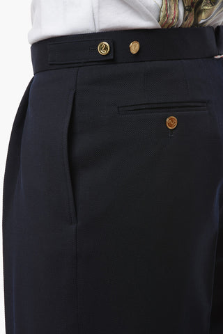 Pantaloni in Pique di Lana a Una Pince con Fit 5