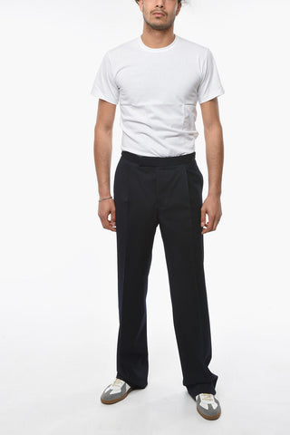 Pantaloni in Pique di Lana a Una Pince con Fit 5