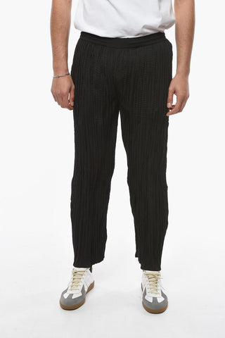 MCQ Pantaloni Plissé a Gamba Diritta con Elastico in Vita