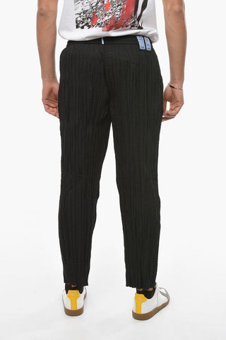 MCQ Pantaloni Plissé a Gamba Diritta con Elastico in Vita