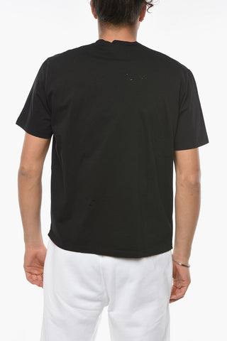 Disstressed Effect CLICK LEAF BOX FIT T-shirt