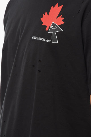 Disstressed Effect CLICK LEAF BOX FIT T-shirt