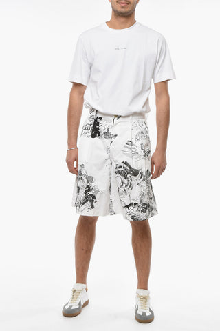 SHIRT Cotton-gabardine KAWS Wide-leg Shorts with Print